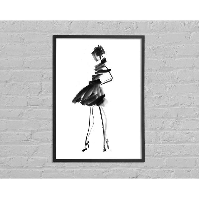 Little Black Dress Framed Print Wall Art Ivy Bronx Size: 59.7cm H x 42cm W x 2cm D, Format: Blue Framed Paper on Productcaster.