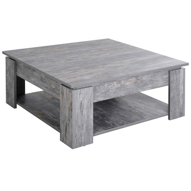 2 Tier Wood Coffee Table With Bottom Storage Shelf Brambly Cottage on Productcaster.