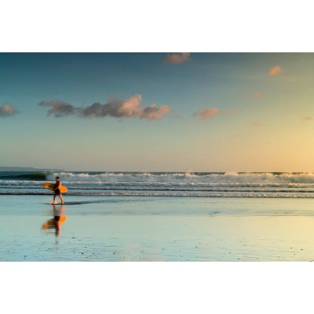 Surfer With Board Walking On The Beach by Joakimbkk - No Frame Art Prints on Canvas Beachcrest Home Size: 51cm H x 76cm W on Productcaster.