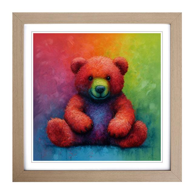 Teddy Bear Color Field Painting No.1 - Single Picture Frame Art Prints on Wood Harriet Bee Format: Oak on Productcaster.