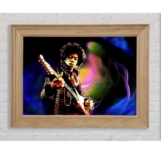 Jimi Hendrix Energy Field - Single Picture Frame Art Prints Bright Star Size: 42cm H x 59.7cm W x 8cm D on Productcaster.