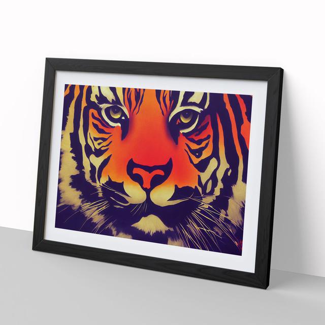 The Stupendous Tiger - Picture Frame Graphic Art World Menagerie Size: 34cm H x 46cm W x 2cm D, Format: Black Framed on Productcaster.