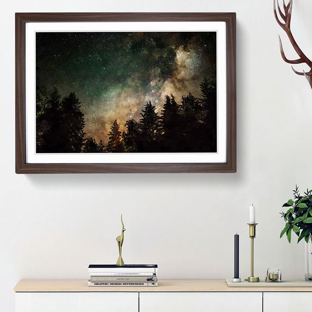 Milky Way Above the Treetops in Abstract - Picture Frame Graphic Art Print East Urban Home Size: 62cm H x 87cm W x 2cm D, Frame Option: Walnut Framed on Productcaster.