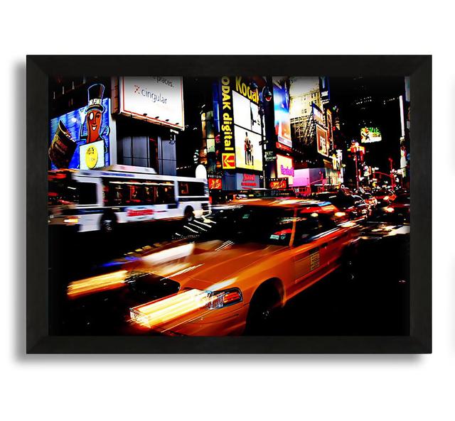 New York Broadway Cabs - Picture Frame Photograph in Canvas Ebern Designs Size: 60cm H x 84cm W x 10cm D on Productcaster.