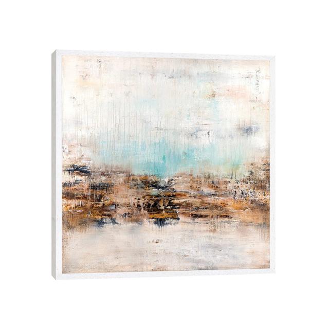 Golden Fields Touching Sky Blue 1PC6 Ivy Bronx Size: 45.72cm H x 45.72cm W x 1.91cm D, Format: White Framed on Productcaster.