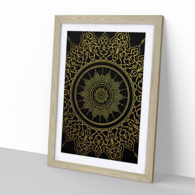 Ornamental Circles in Gold - Picture Frame Graphic Art East Urban Home Frame Option: Oak Framed, Size: 65cm H x 48cm W x 2cm D on Productcaster.