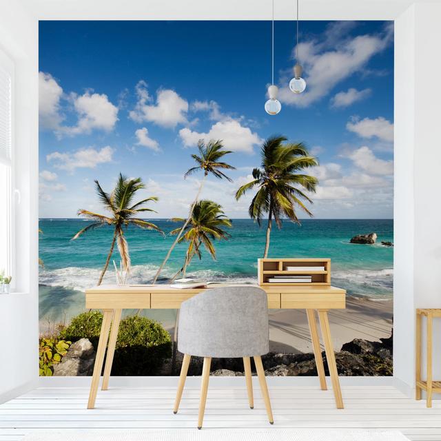 Beach of Barbados 1.92m x 1.92m Textured Matte Peel & Stick Wall Mural East Urban Home on Productcaster.