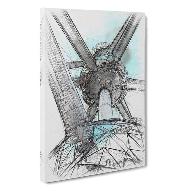 Atomium In Brussels Vol.2 Sketch East Urban Home Size: 35cm H x 35cm W x 3cm D on Productcaster.