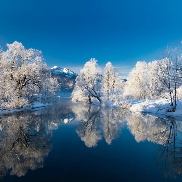 River Loisach Entering Lake by DieterMeyrl - No Frame Print on Canvas 17 Stories Size: 76cm H x 76cm W on Productcaster.