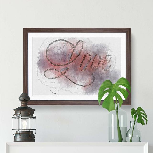 Love Sign in Abstract - Picture Frame Graphic Art Print East Urban Home Frame Option: Walnut, Size: 35cm H x 50cm W on Productcaster.