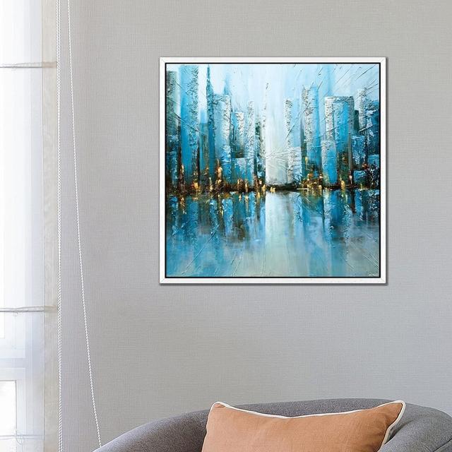 Blue Rise by Osnat Tzadok - Painting Print on Canvas 17 Stories Size: 66.04cm H x 66.04cm W x 3.81cm D, Frame Option: No Framed on Productcaster.