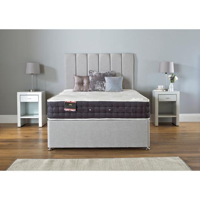 Asia Reflex Foam Divan Bed Set Fairmont Park Colour: Slate Grey Linen, Storage Type: 2 Drawers, Size: Super King (6') on Productcaster.