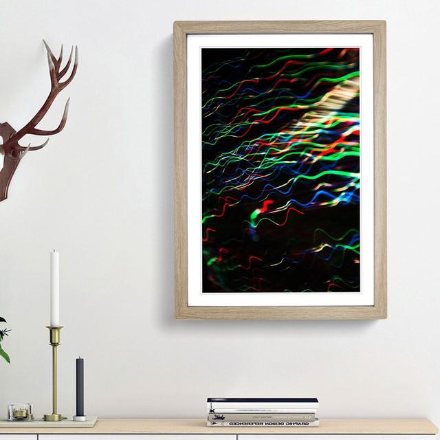 Light Waves in Abstract - Picture Frame Graphic Art Print East Urban Home Frame Option: Oak Framed, Size: 65cm H x 48cm W x 2cm D on Productcaster.