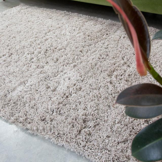 Durable Super Soft Shaggy Beige Rug Hashtag Home Rug Size: Rectangle 60cm x 110cm on Productcaster.