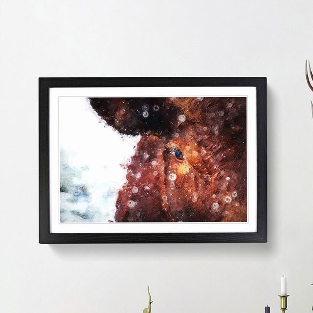 Red Bull Cow - Picture Frame Painting Print East Urban Home Frame Option: Black Framed, Size: 36cm H x 48cm W x 2cm D on Productcaster.