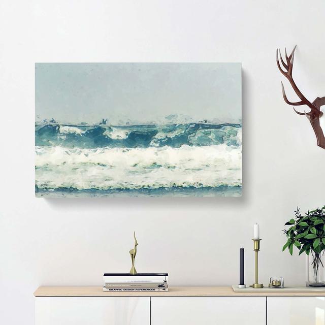 The Rolling Waves in Abstract - Wrapped Canvas Graphic Art Print East Urban Home Size: 60cm H x 91cm W x 3cm D on Productcaster.