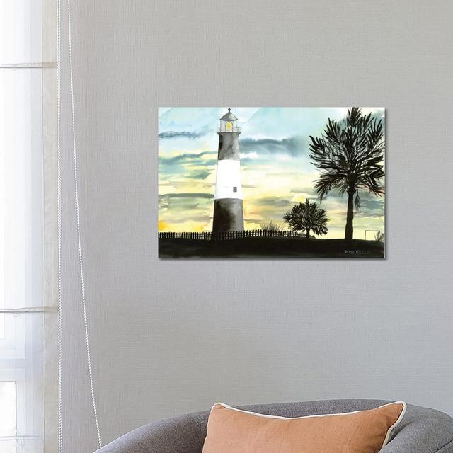 Tybee Island Lighthouse - Wrapped Canvas Painting Breakwater Bay Size: 45.72cm H x 66.04cm W x 3.81cm D on Productcaster.