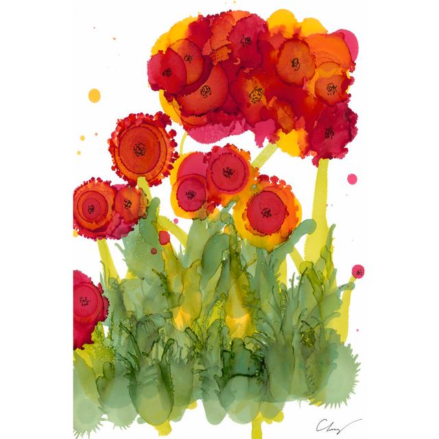 Poppy Whimsy IV by Cheryl Baynes - Wrapped Canvas Art Prints Rosalind Wheeler Size: 91cm H x 61cm W on Productcaster.