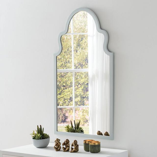 Bagneux Novelty Wood Framed Wall Mounted Accent Mirror Lark Manor Frame Finish: Light Grey, Size: 98.3cm H x 51.8cm W on Productcaster.