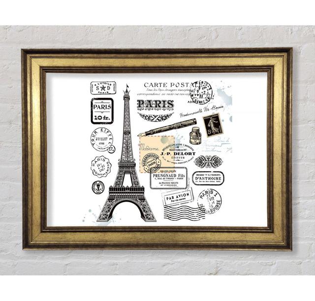 Eiffel Tower Retro Post - Print Bright Star Size: 100cm H x 141.4cm W x 8cm D on Productcaster.