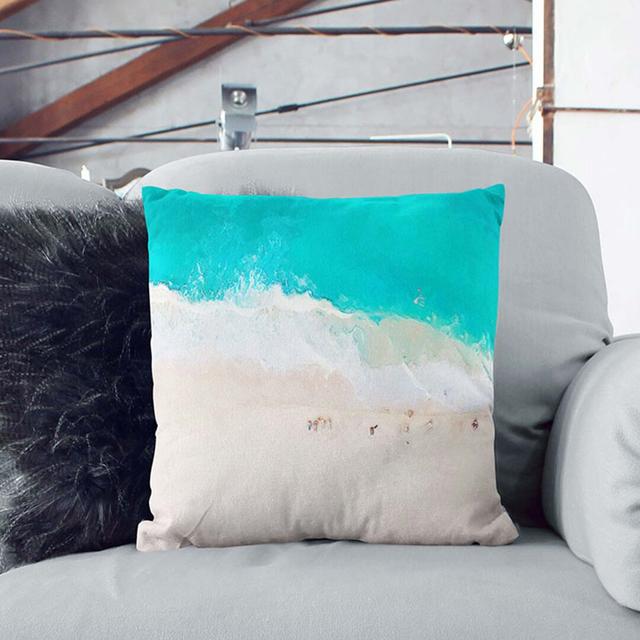 Cancun Beach in Mexico Cushion with Filling East Urban Home Size: 55cm H x 55cm W x 20cm D, Backing Colour: Black on Productcaster.