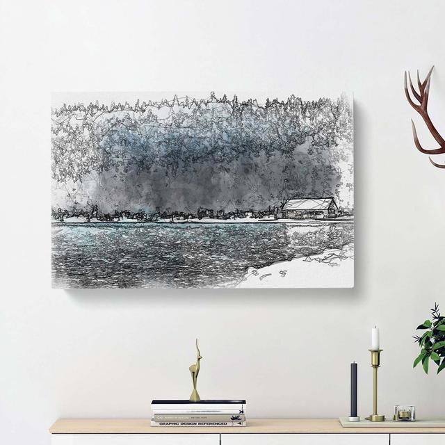 Lake Louise In Banff Canada In Abstract - Wrapped Canvas Painting East Urban Home Size: 50cm H x 76cm W x 3cm D on Productcaster.