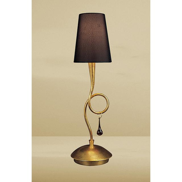 Mcwilliams 48cm Table Lamp Rosalind Wheeler Shade Colour: Black, Base Colour: Gold on Productcaster.