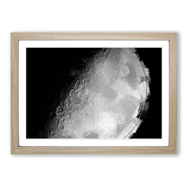 The Moons North Pole in Abstract - Picture Frame Graphic Art Print East Urban Home Frame Option: Oak Framed, Size: 62cm H x 87cm W x 2cm D on Productcaster.