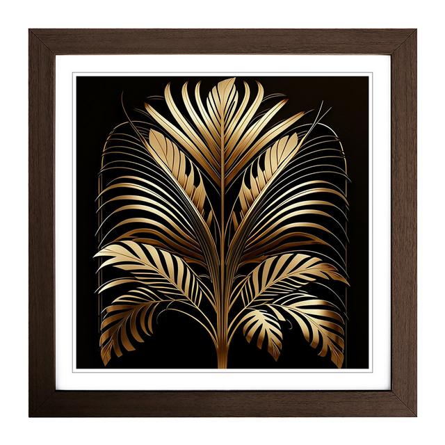 Palm Leaf Art Deco - Single Picture Frame Print on Wood 17 Stories Format: Walnut on Productcaster.