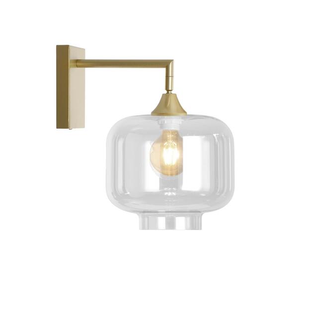 Bocana Iron Armed Sconce George Oliver Fixture Finish: Gold, Shade Colour: Clear on Productcaster.