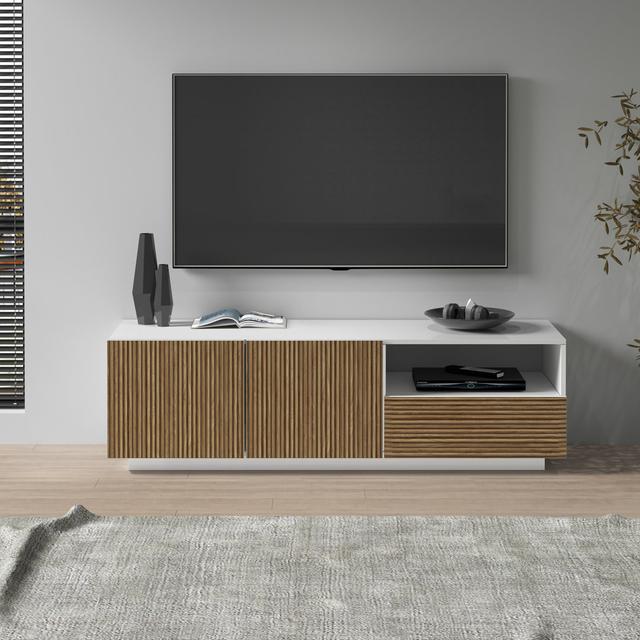 Amarchand TV Stand for TVs up to 65" Latitude Run Colour: Brown/White on Productcaster.