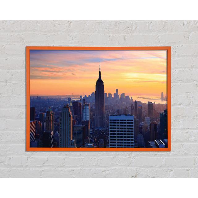 Andrez Sunset Over The Empire State Building - Single Picture Frame Art Prints Brayden Studio Size: 21cm H x 29.7cm W x 2cm D on Productcaster.