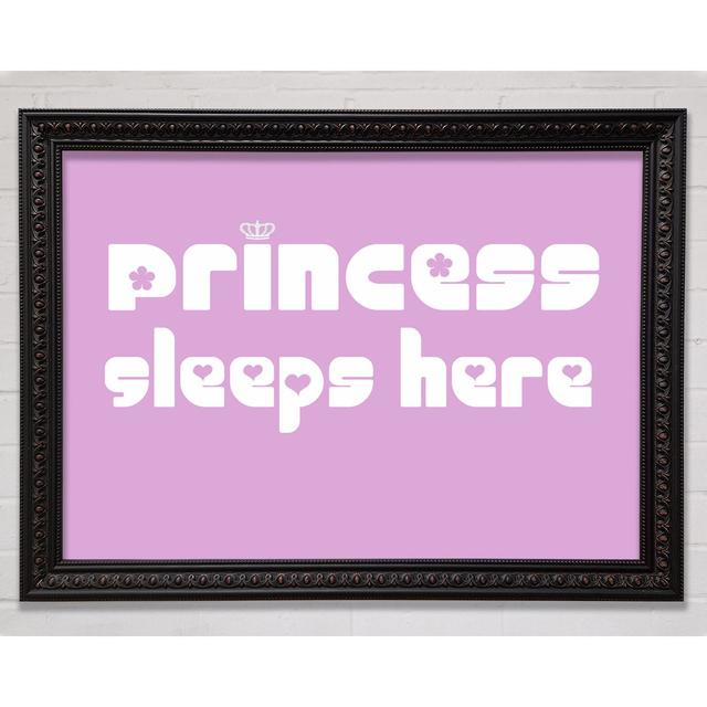 Princess Sleeps 2 - Picture Frame Typography on Canvas Zoomie Kids Format: Chocolate Framed Paper, Size: 42cm H x 59.7cm W x 3cm D on Productcaster.