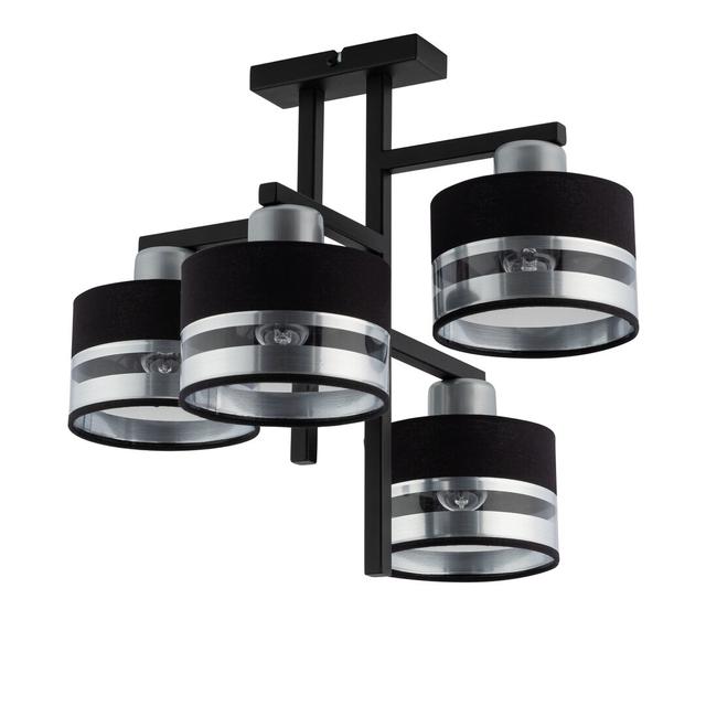 Daanya 4 - Light Drum Chandelier Ebern Designs Finish: Silver/Black on Productcaster.