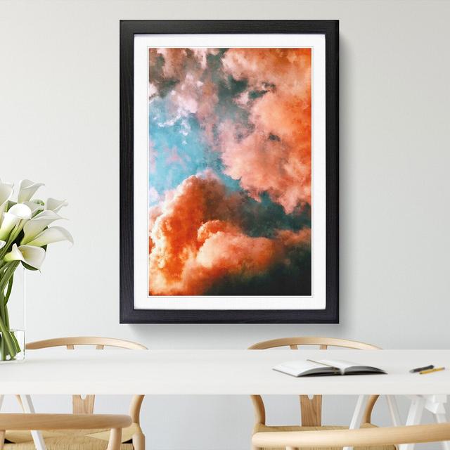 Clouds in Bloom Pink and Green - Picture Frame Graphic Art East Urban Home Size: 48cm H x 36cm W x 2cm D, Frame Option: Black Framed on Productcaster.