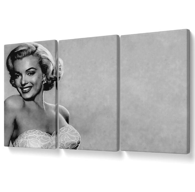 Marilyn Monroe 3 - 3 Piece Wrapped Canvas Graphic Art Canora Grey Size: 142.2cm H x 304.8cm W on Productcaster.