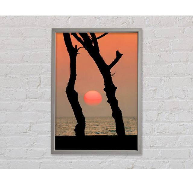 Red Sun Through The Ocean Trees - Single Picture Frame Art Prints on Canvas Bright Star Size: 118.9cm H x 84.1cm W x 3.3cm D on Productcaster.