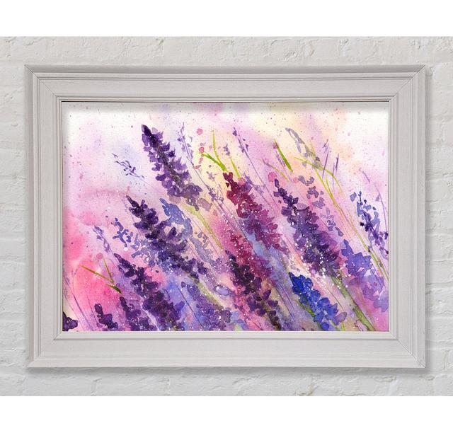 Lavender Colour Splash Framed Print Fleur De Lis Living Size: 100cm H x 141.4cm W x 8cm D on Productcaster.