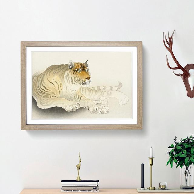 Tiger by Ohara Koson - Picture Frame Painting Print East Urban Home Frame Option: Oak Framed, Size: 36cm H x 48cm W x 2cm D on Productcaster.