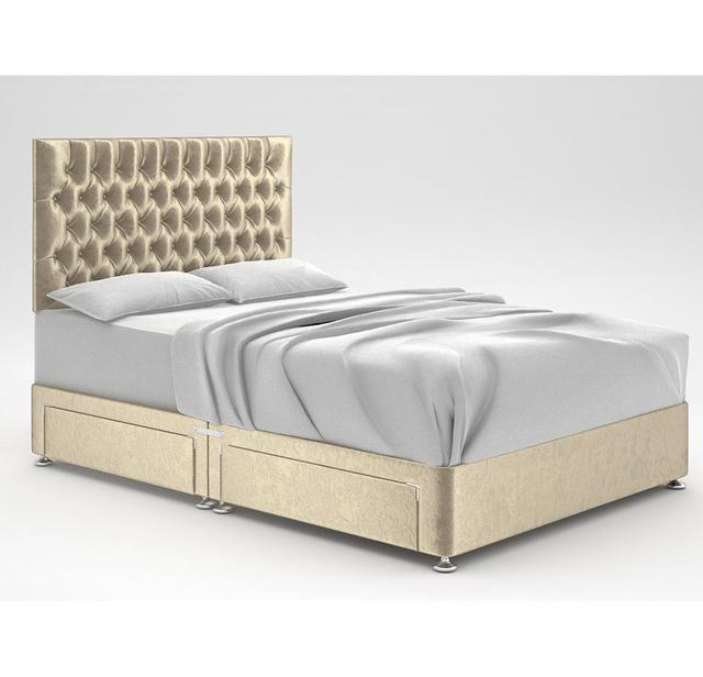 Zawacki Divan Bed Base 17 Stories Size: Double (4'6), Colour: Cream, Storage Type: 2 Drawers Same Side on Productcaster.