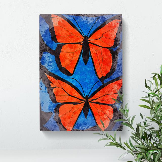 Watercolour Butterflies No.1 - Wrapped Canvas Painting Brambly Cottage Size: 50cm H x 35cm W x 3cm D on Productcaster.