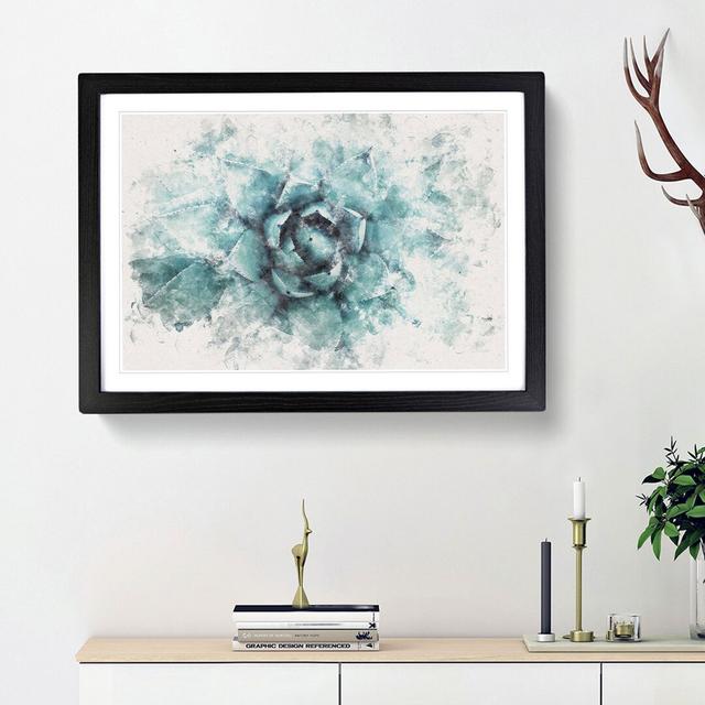 Centre of a Green Succulent Plant - Picture Frame Painting Print East Urban Home Size: 62cm H x 87cm W x 2cm D, Frame Option: Black Framed on Productcaster.