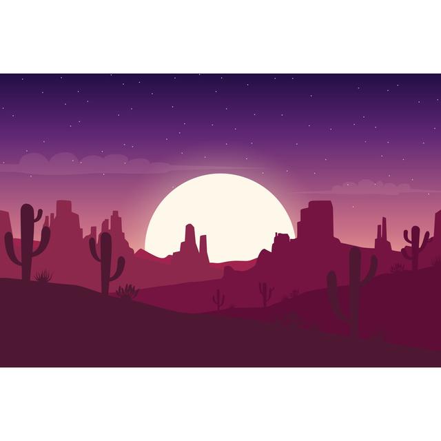 Cartago Desert Landscape At Night - Wrapped Canvas Print Natur Pur Size: 81cm H x 122cm W x 3.8cm D on Productcaster.