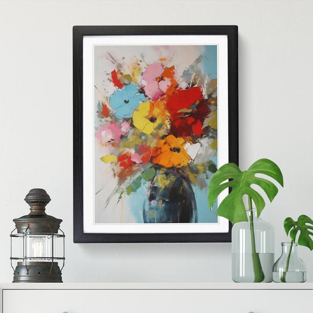 FRM-V0523-907X Flowers Mid Century Modern Vol.14 - Picture Frame Graphic Art Marlow Home Co. Format: Black Framed, Size: 46cm H x 34cm W on Productcaster.