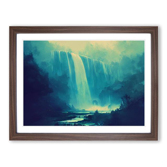 Contemporary Waterfall - Picture Frame Graphic Art Alpen Home Size: 25cm H x 34cm W x 2cm D, Frame Colour: Walnut on Productcaster.