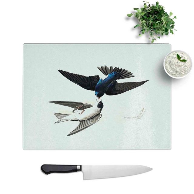 Tempered Glass White-Bellied Swallow by John James Audubon Chopping Board East Urban Home Size: 39 cm W x 28.5 cm L on Productcaster.