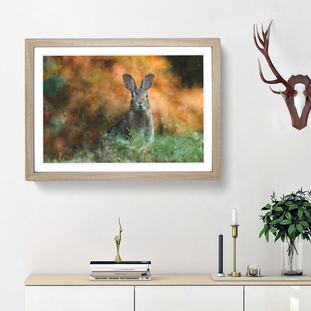 Hare in a Meadow - Picture Frame Painting Print East Urban Home Frame Option: Oak Framed, Size: 62cm H x 87cm W x 2cm D on Productcaster.