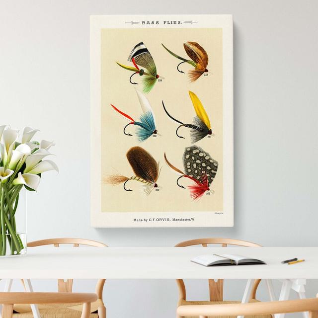 Bass Fishing Flies Versions 4 by Mary Orvis Marbury - Wrapped Canvas Painting Print East Urban Home Size: 91cm H x 60cm W x 3cm D on Productcaster.