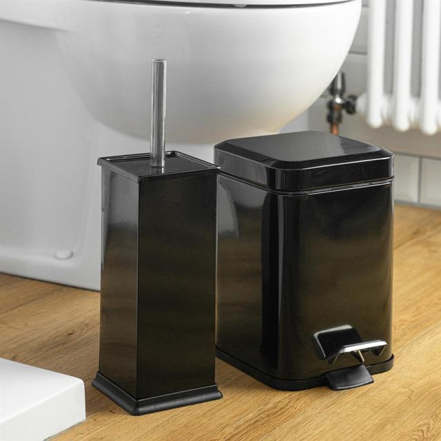 Harbour Housewares - Square Bathroom Pedal Bins - 3 Litre (Set of 2) Harbour Housewares Colour: Black on Productcaster.