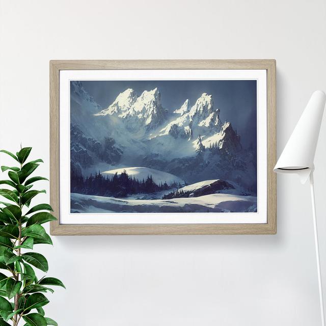 XH1022-9617X View Of Winter Mountains Vol.1 - Single Picture Frame Painting Alpen Home Size: 25cm H x 34cm W x 2cm D, Frame Colour: Oak on Productcaster.